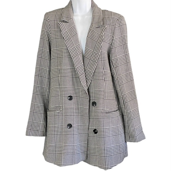 Rachel Zoe Jackets & Blazers - Rachel Zoe Plaid Houndstooth Blazer Jacket Oversized S Business Old Money Preppy